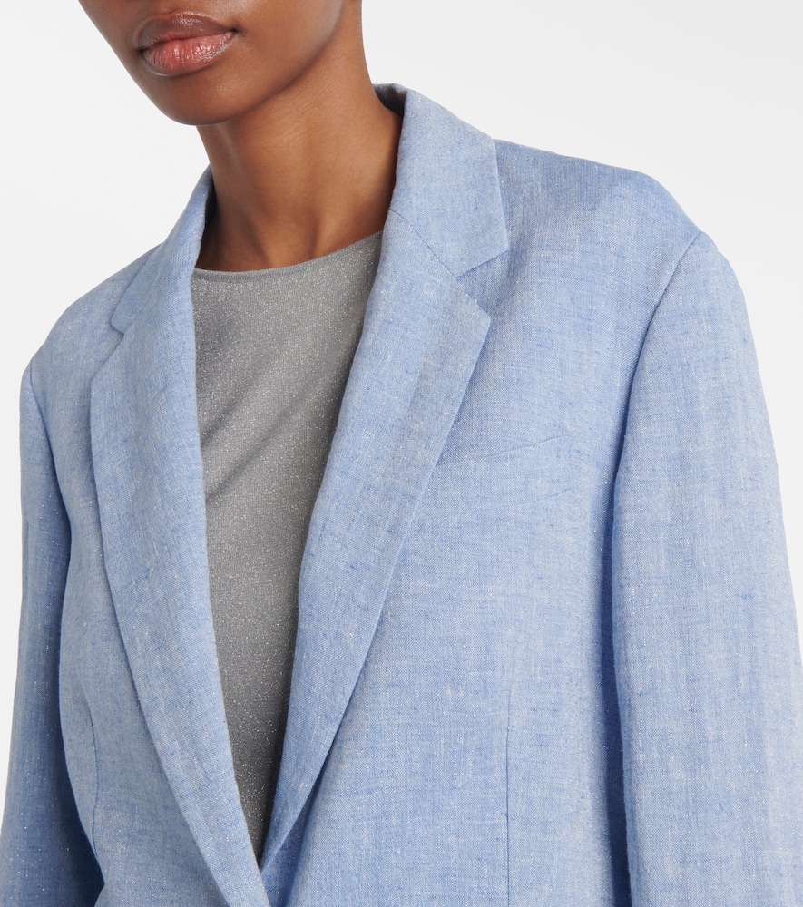 Linen-blend blazer