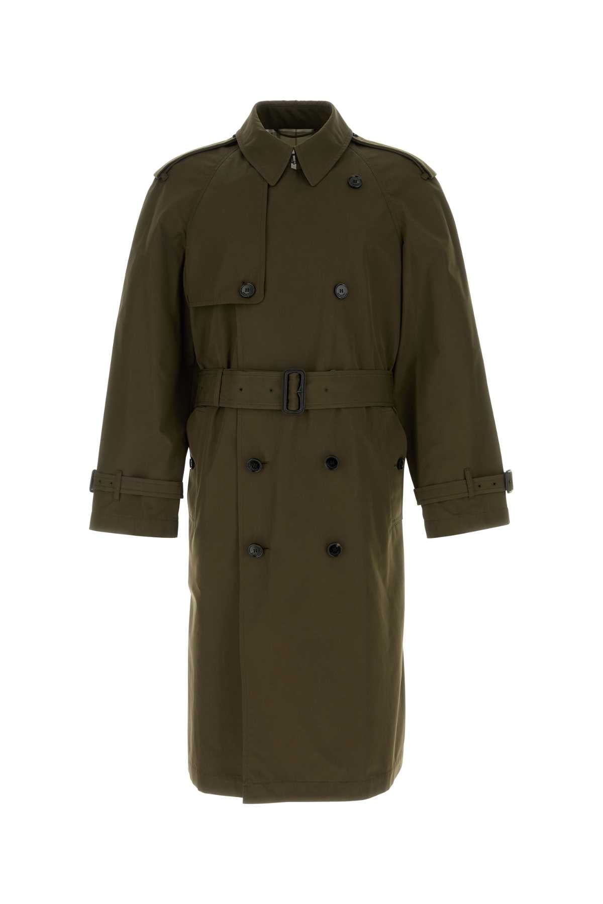 Cotton Trench Coat — Green