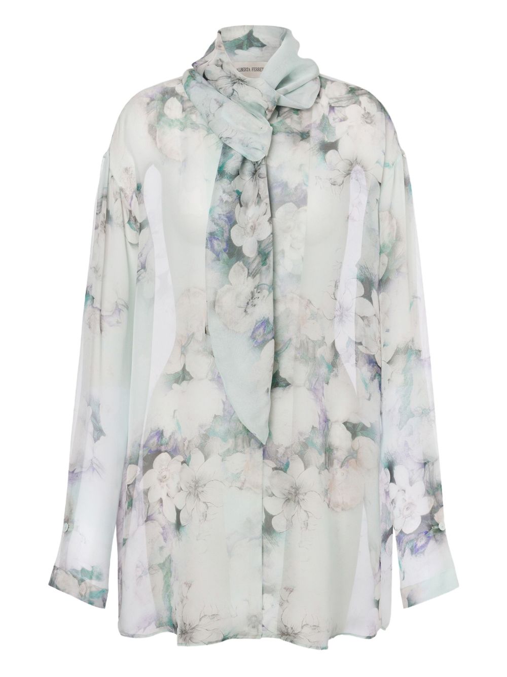 Scarf-collar shirt - Grey