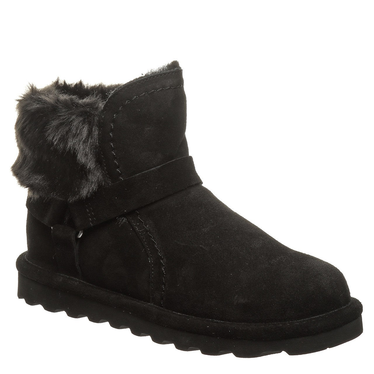 Konnie 2777W011 Women's Black Faux Fur Collar Winter Boots JOBB1918