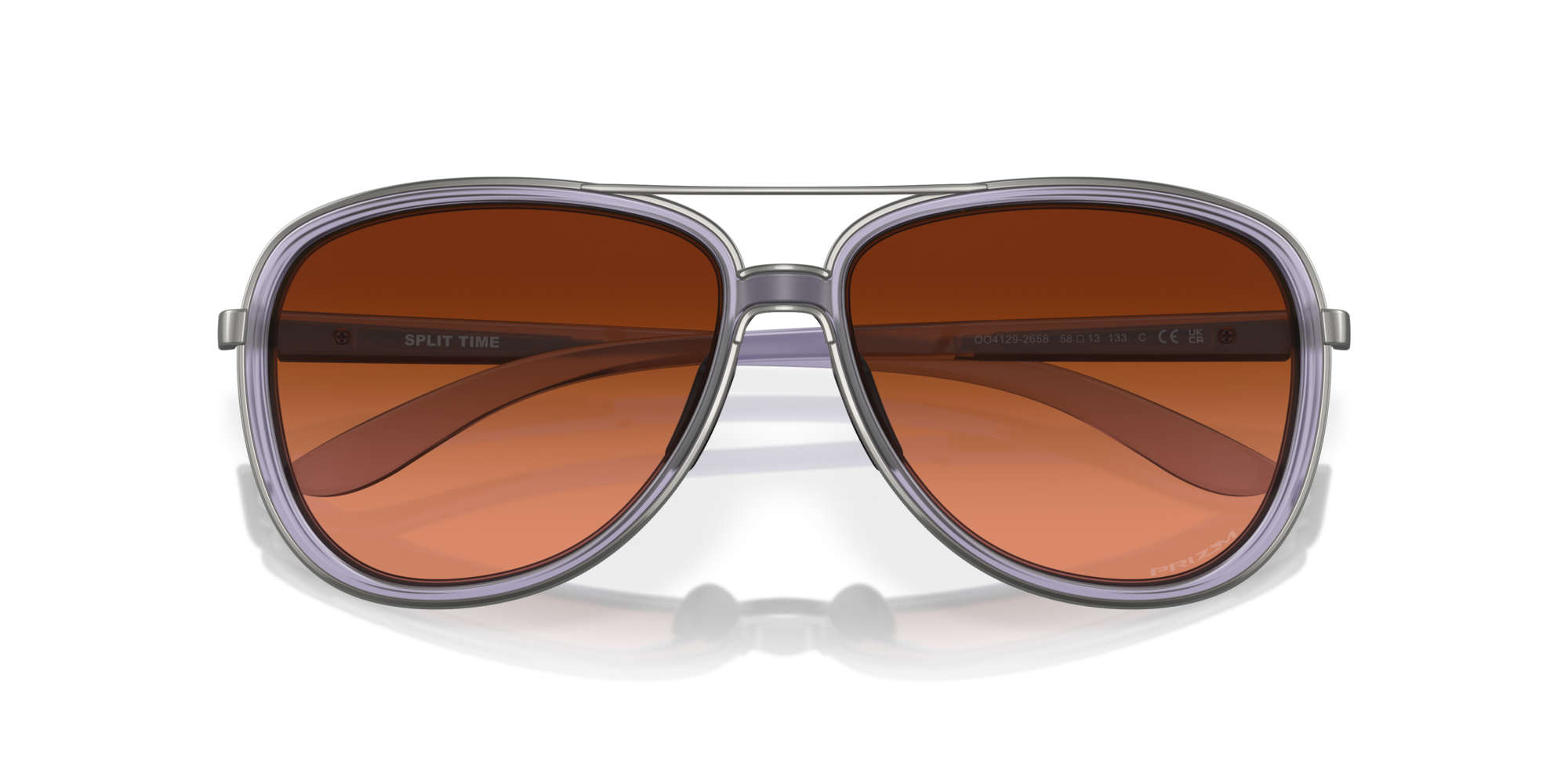 Oakley Woman Oakley OO4129 SPLIT TIME 412926 Sunglasses Metal Violet Brown Round Normal Shaded
