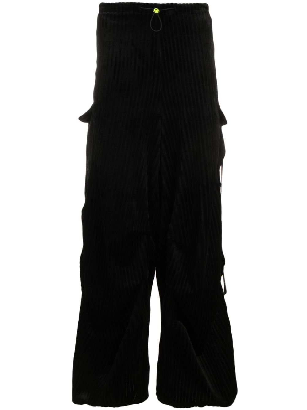 Ribbed wide-leg trousers - Black