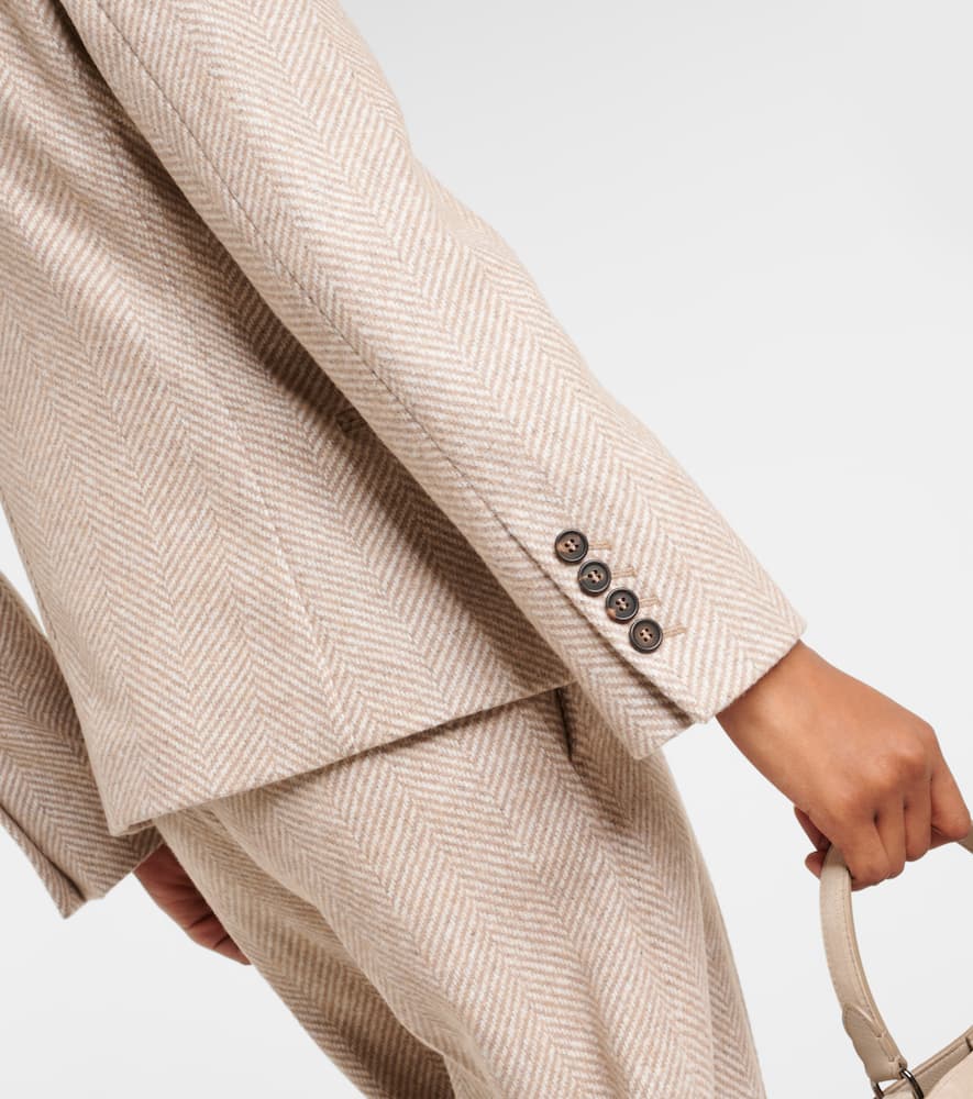 Chevron wool-blend blazer
