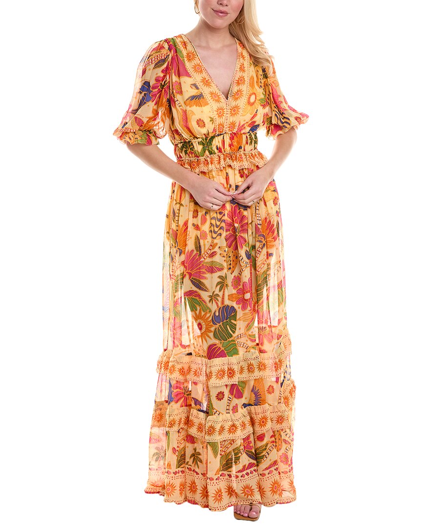 Tapestry Tiered Hem Maxi Dress