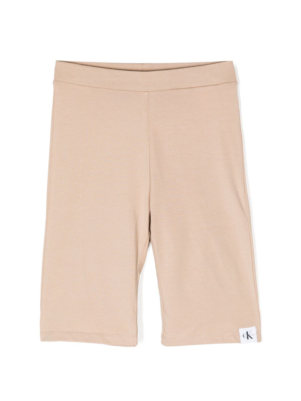 Logo-patch cotton shorts - Neutrals