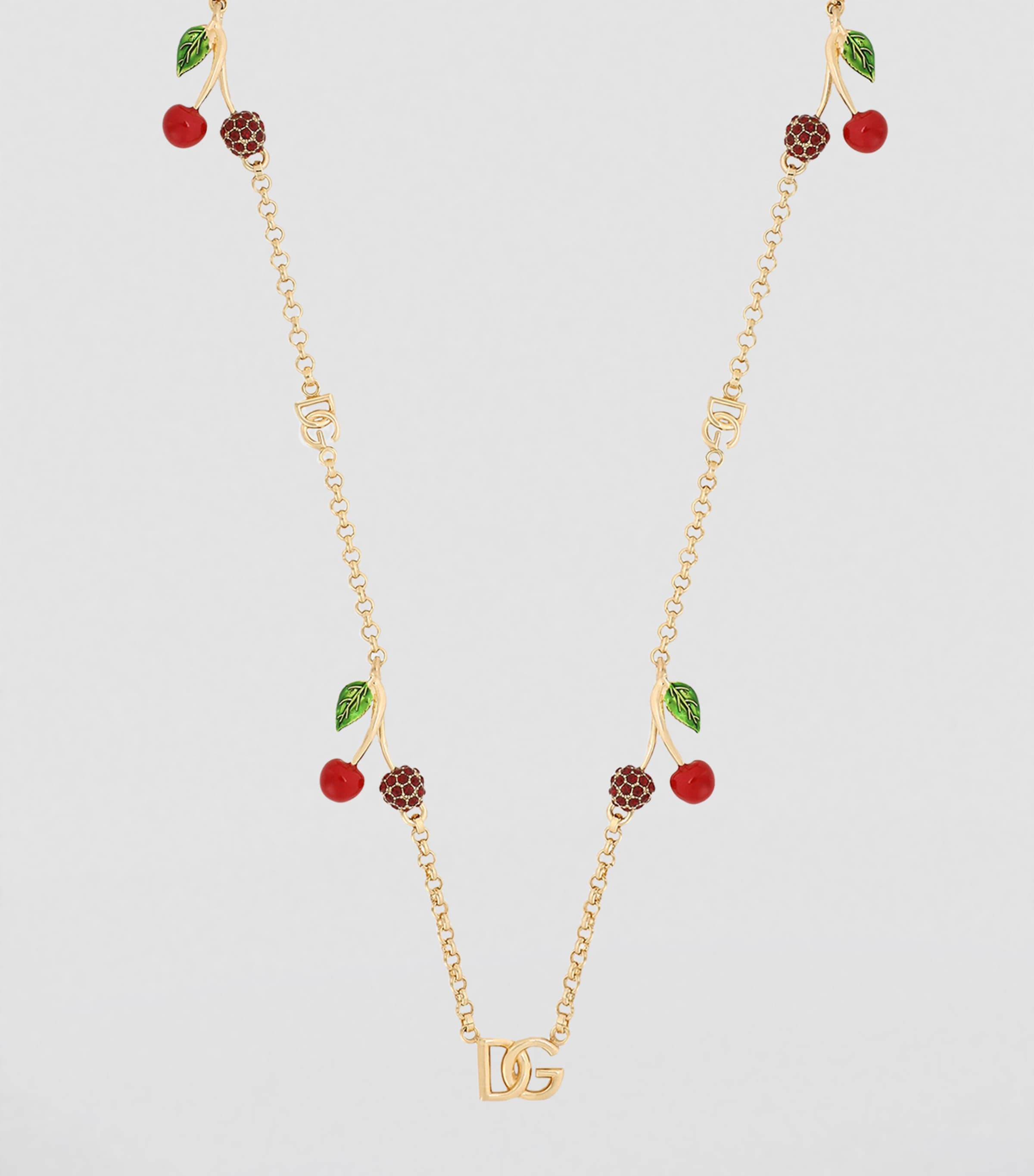 Embellished Cherry Logo Necklace