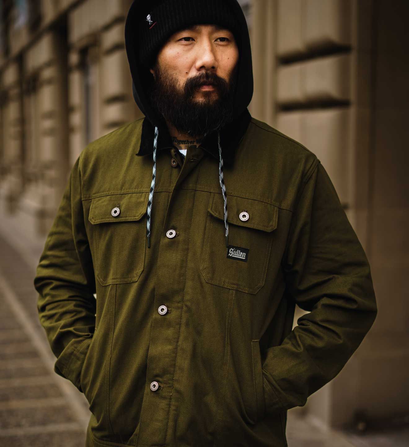 Duck Canvas Survivalist Jacket with Fleece Hood - Army Green, ARMY GREEN / 5X