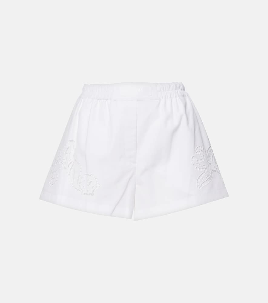 Sangallo embroidered cotton poplin shorts