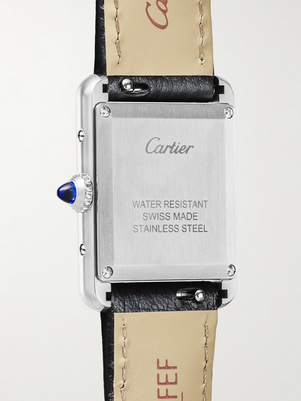 Tank Must De 29.5mm Stainless Steel And Leather Watch - Silver