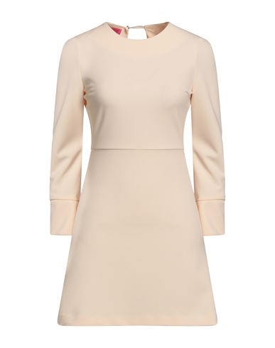 Woman Mini dress Beige Size 6 Polyester, Elastane