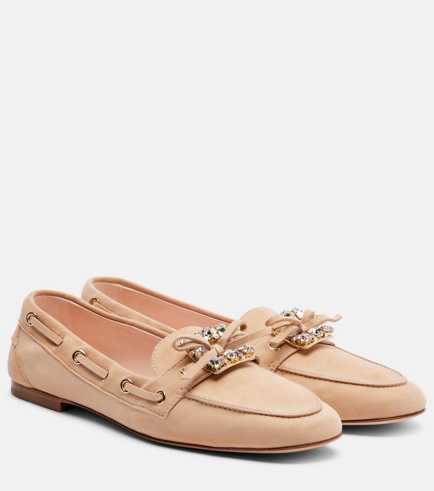 Boat Strass embellished suede boat shoes