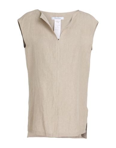 Woman Top Taupe Size 4 Linen