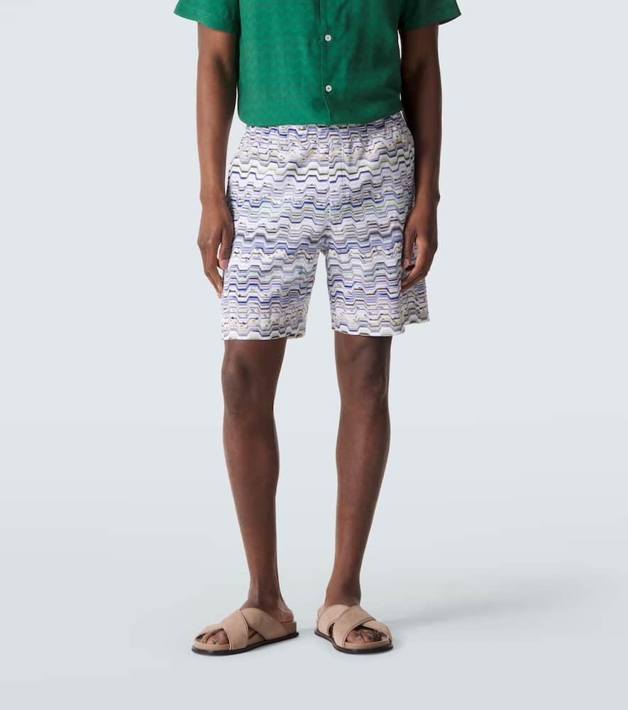 Zigzag cotton shorts