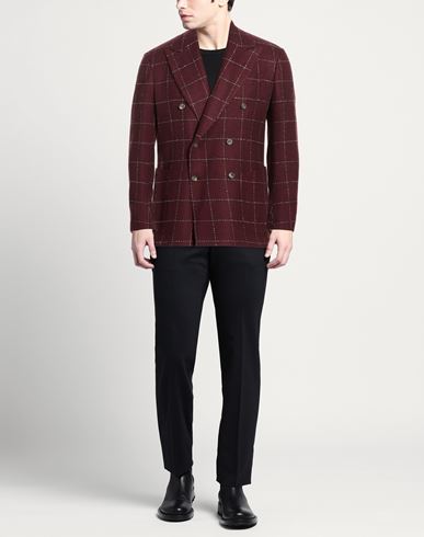 Man Blazer Burgundy Size 40 Cashmere