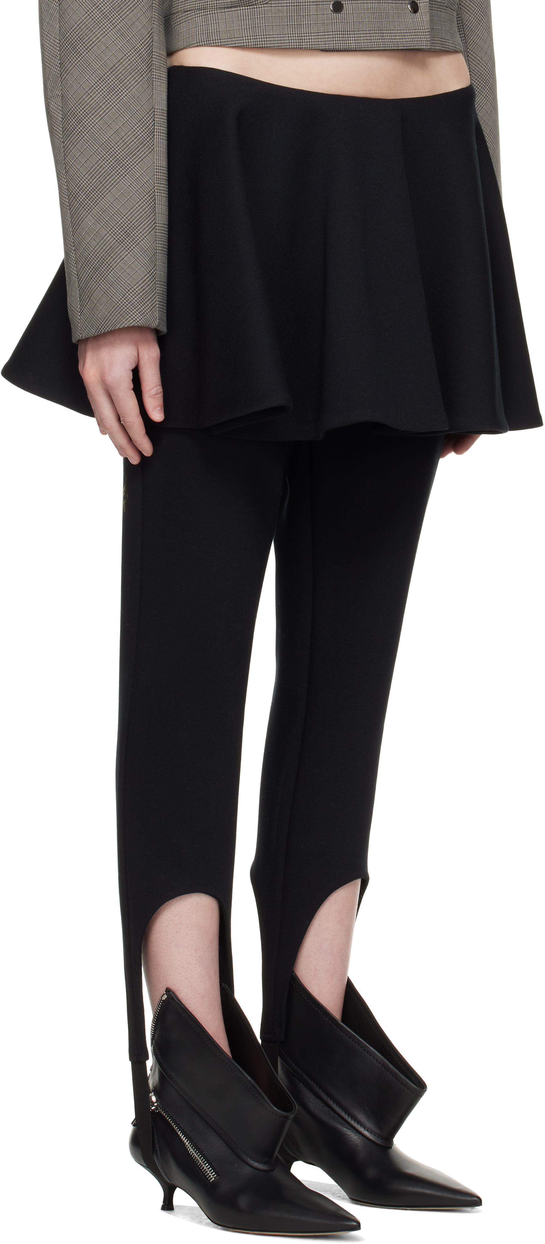 FIDAN NOVRUZOVA Black Ashlyn Stirrup Skirt Leggings