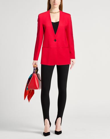 Woman Blazer Red Size 2 Viscose, Polyamide, Elastane