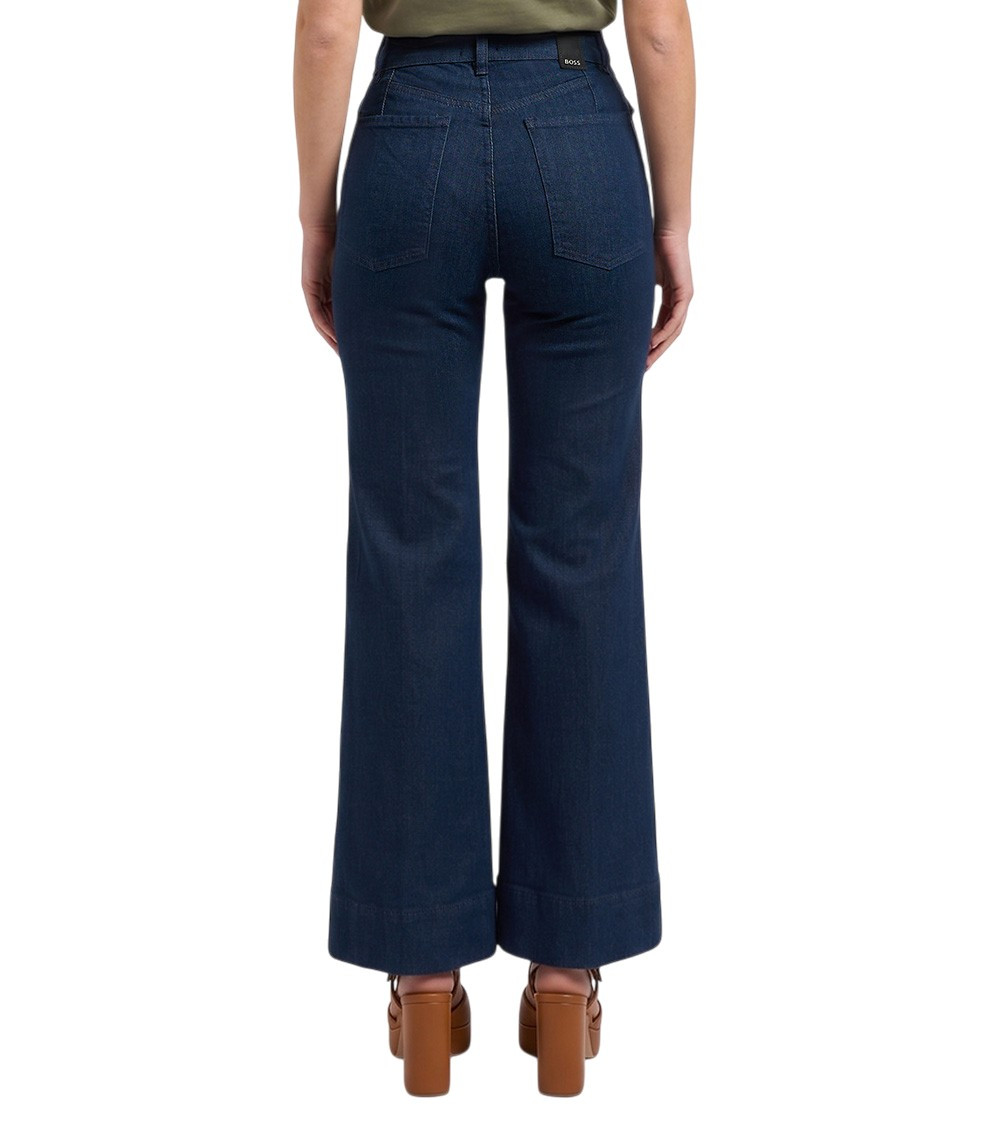 Blue Flared High Rise Jeans
