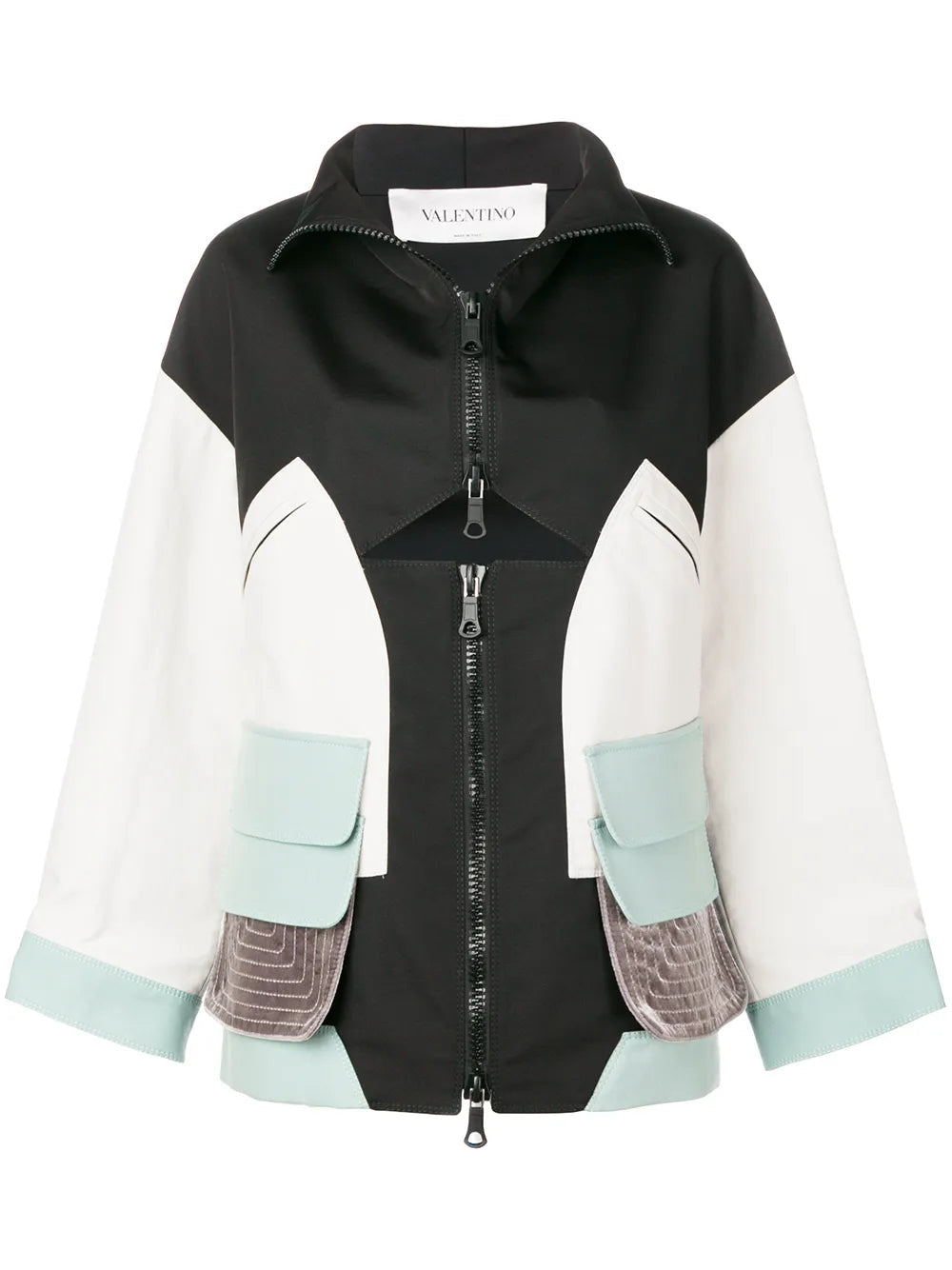 Panelled Color-Block Jacket — Black