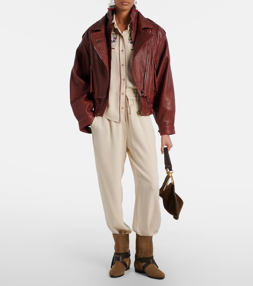 Honie straight-leg crêpe pants
