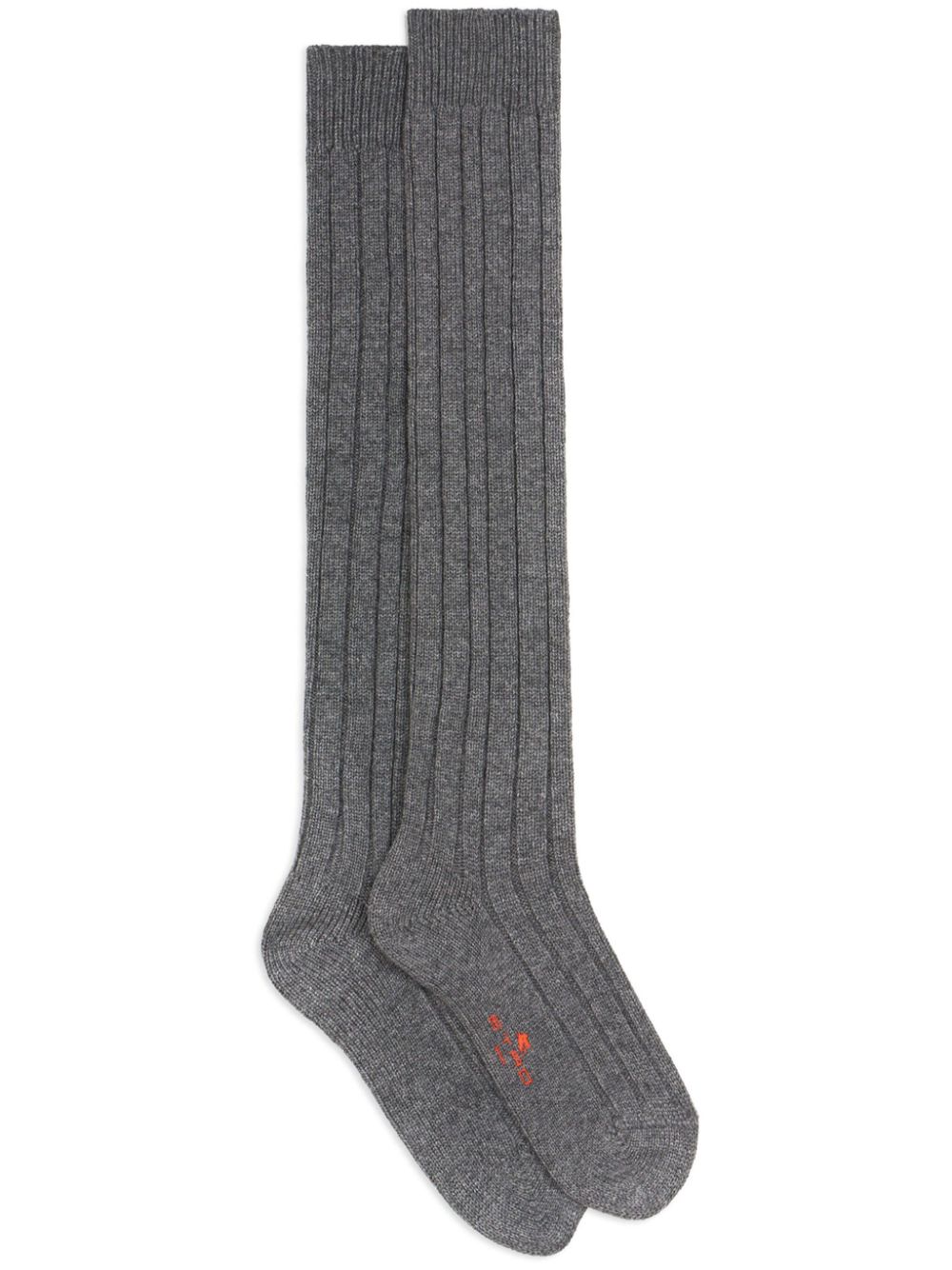 Ribbed cashmere-wool socks - Grey