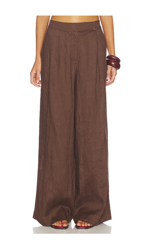 Aexae pantalón palazzo de lino en color marrón L también en M, S