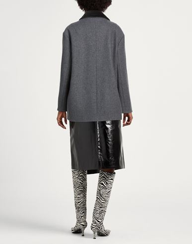 Malìparmi Woman Coat Charcoal Size 10 Wool, Polyamide, Viscose, Cotton