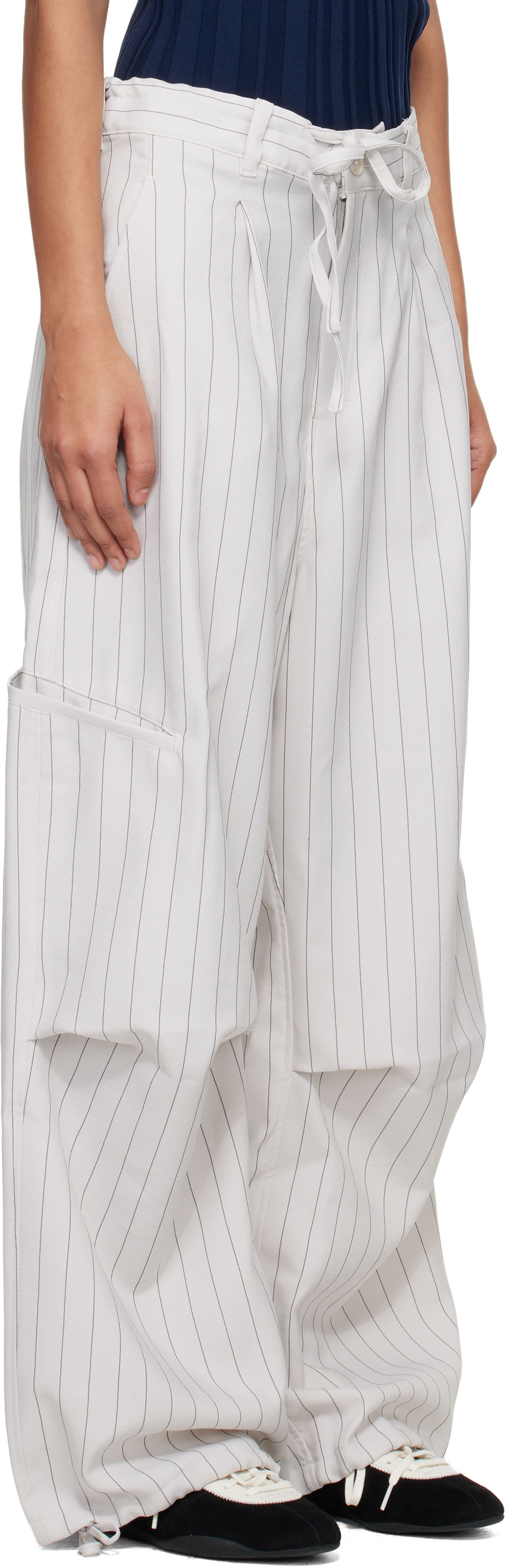 Off-White Pinstripe UT Straight Leg Lounge Pants