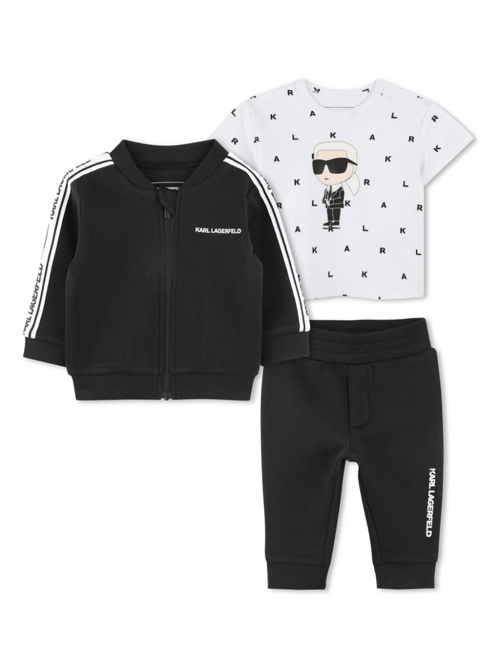 Logo-print tracksuit (set of three) - Black