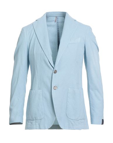 Man Blazer Sky blue Size 38 Cotton, Polyamide