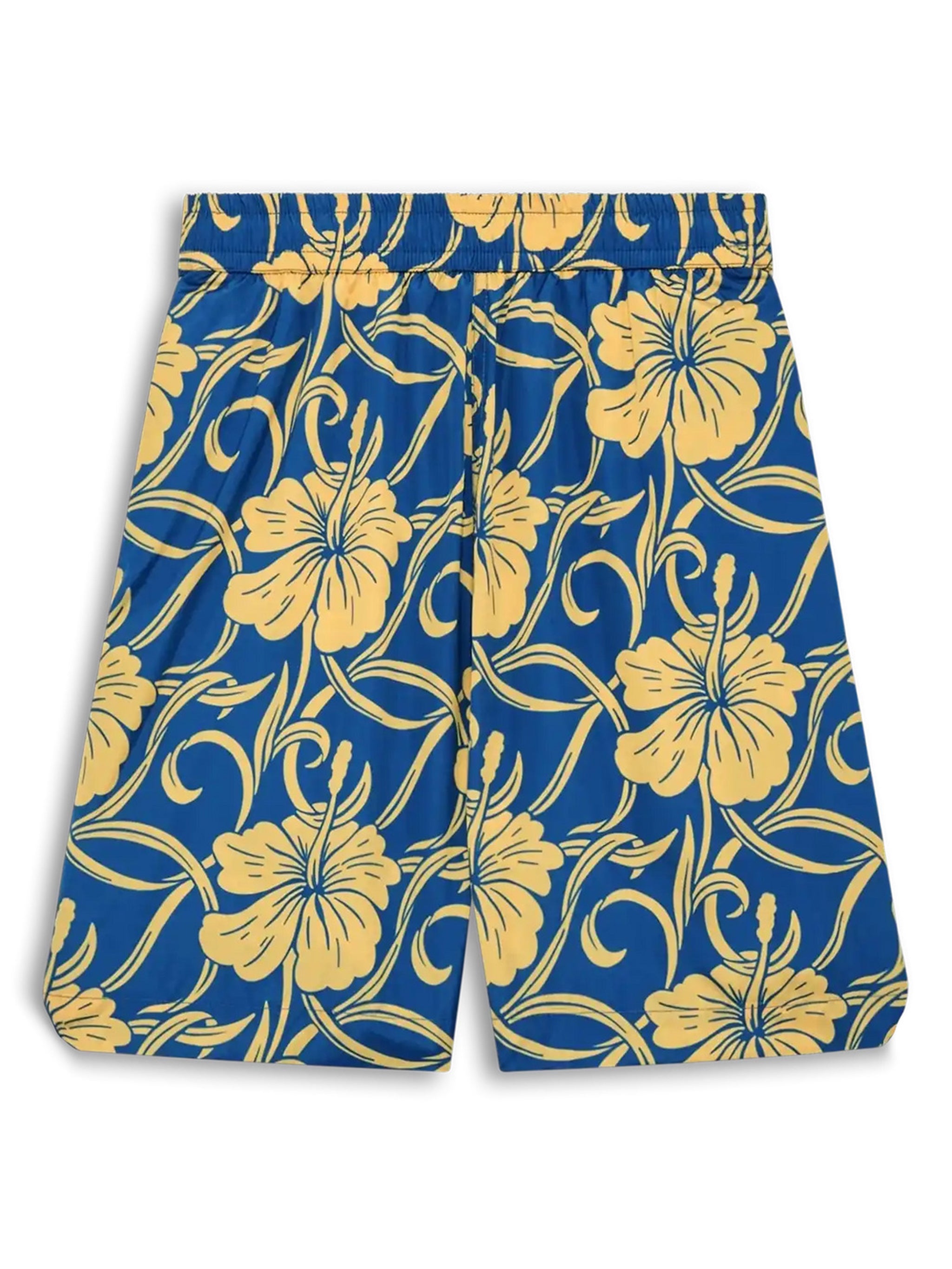Elasticated Swim Shorts with Hibiscus Print