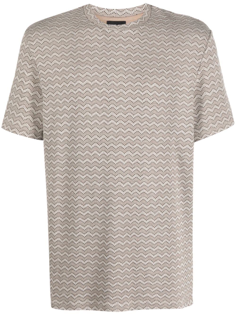 Chevron-print crew-neck T-shirt - Black