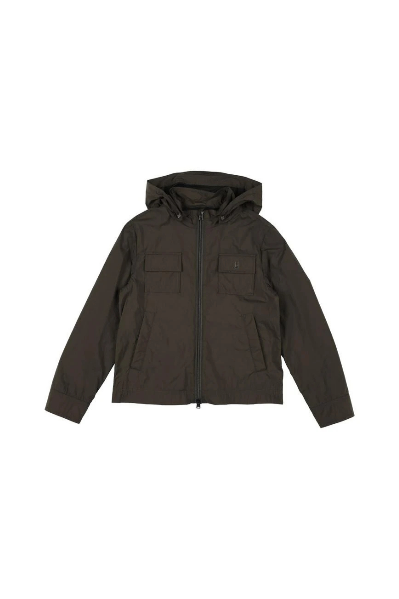 Hooded Nylon Jacket — Green