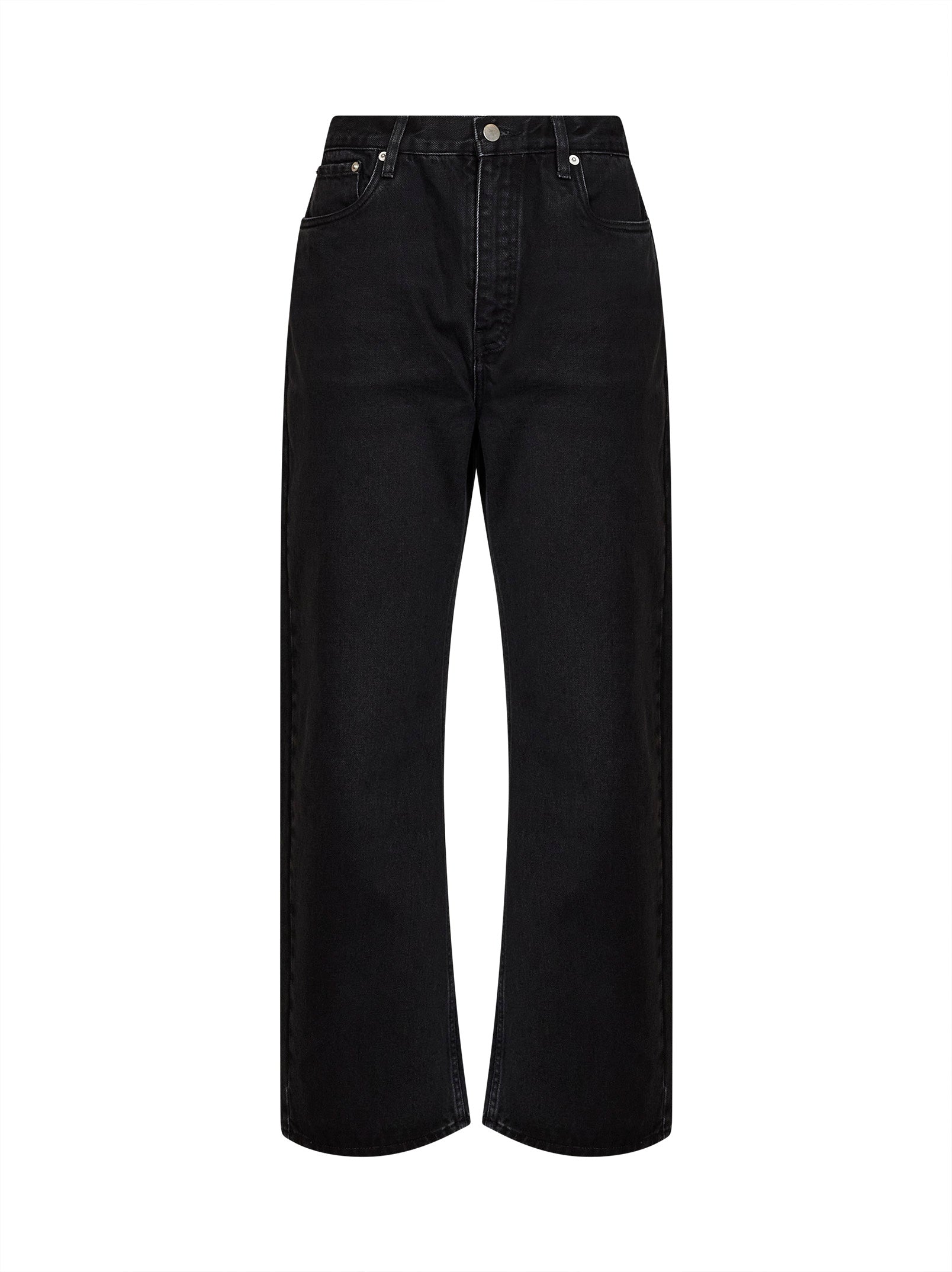 Wide-Leg Regenerative Cotton Jeans — Black