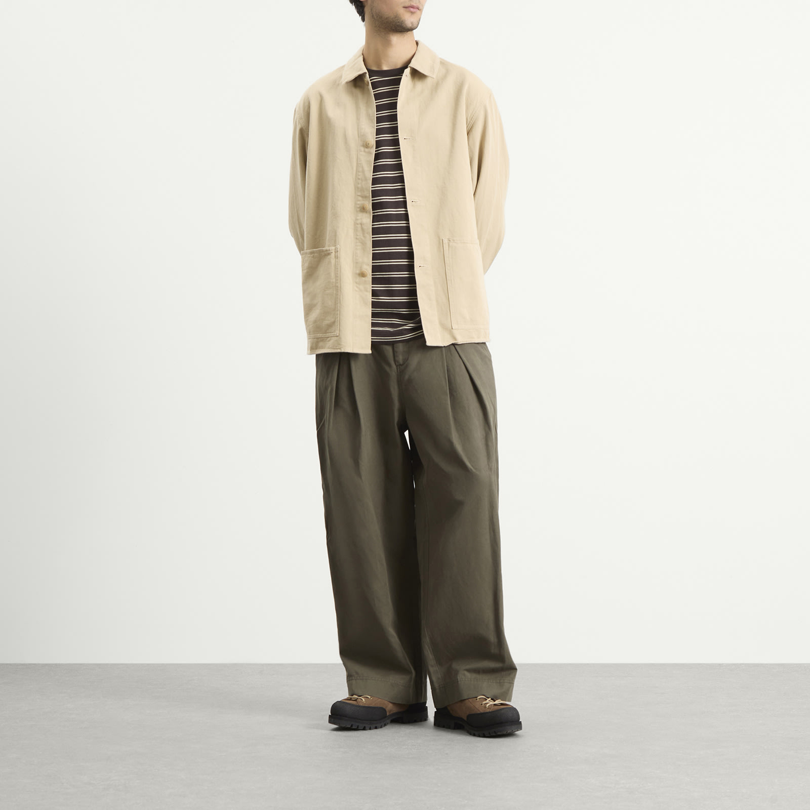Men's Cotton Drill Coverall Jacket Khaki
