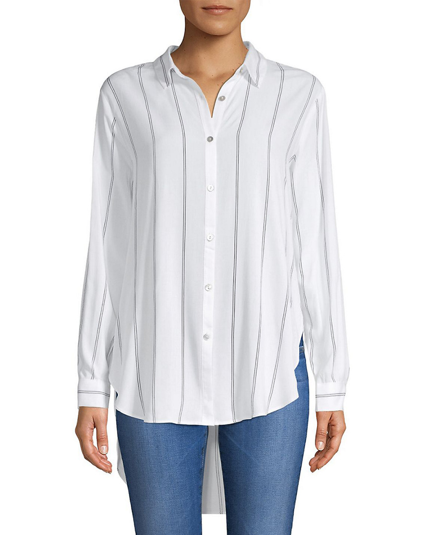 Striped Hi-Lo Button-Down Shirt