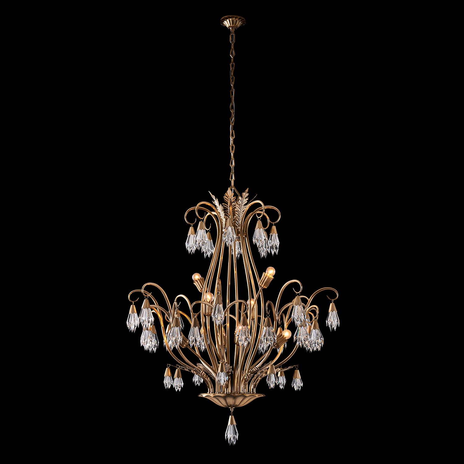 Winter Brass Chandelier from the Tulipani Collection