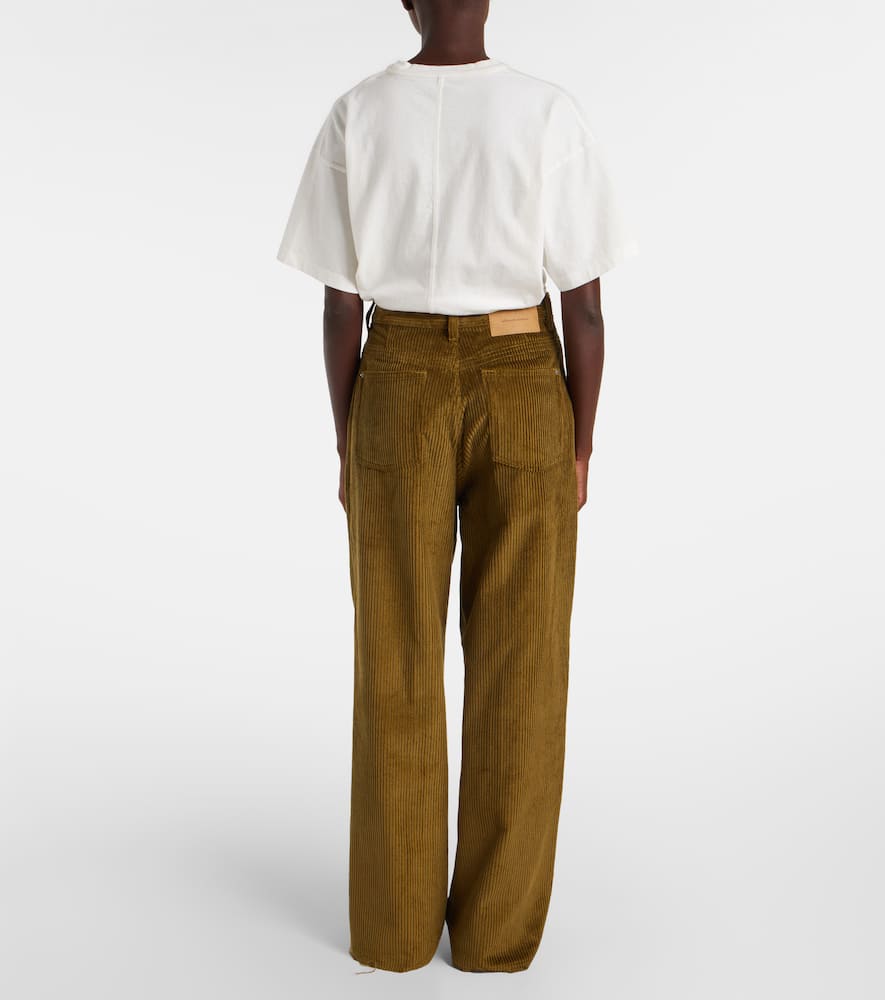 Cotton corduroy wide-leg pants