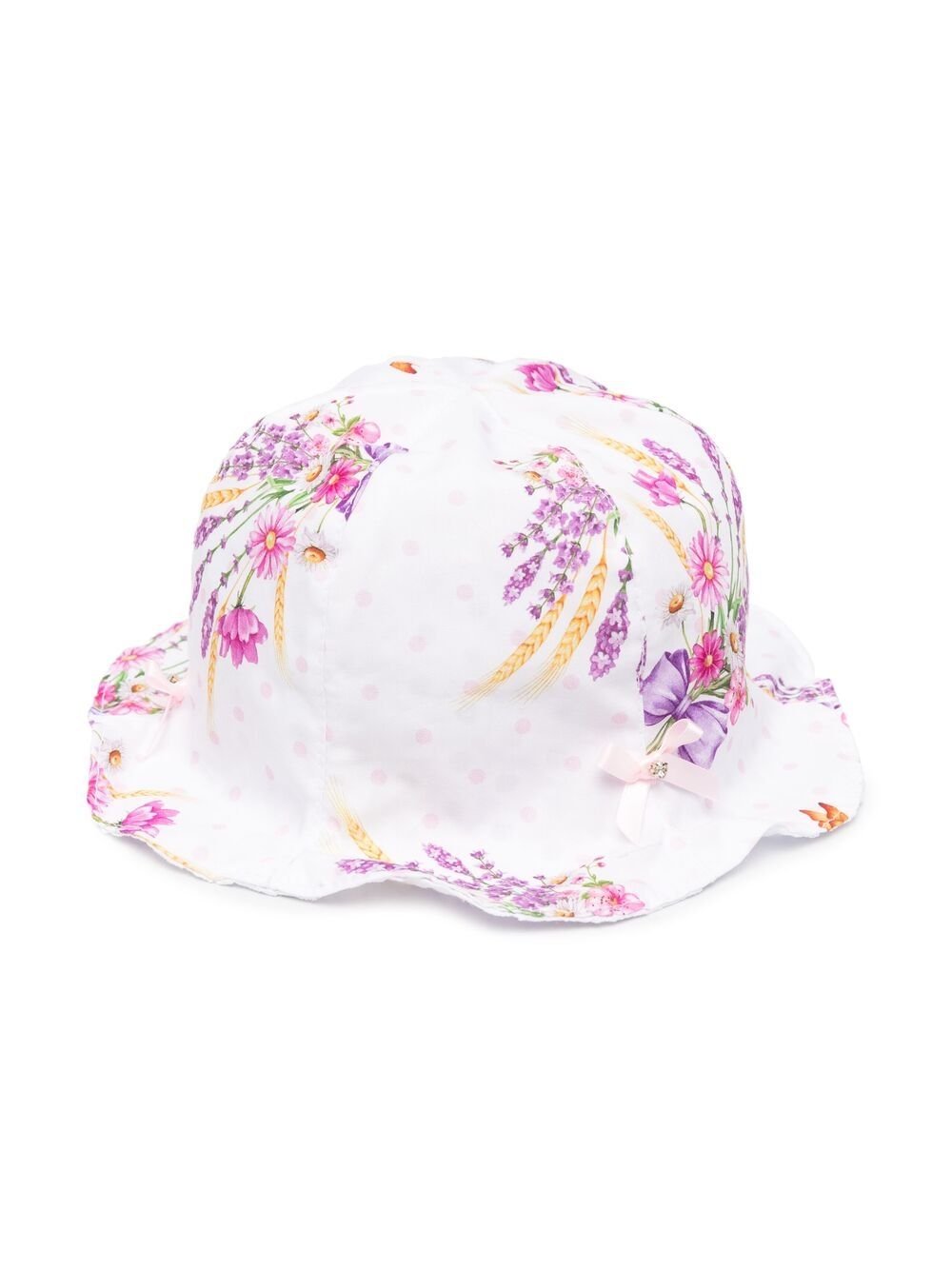 Floral print sun hat - White