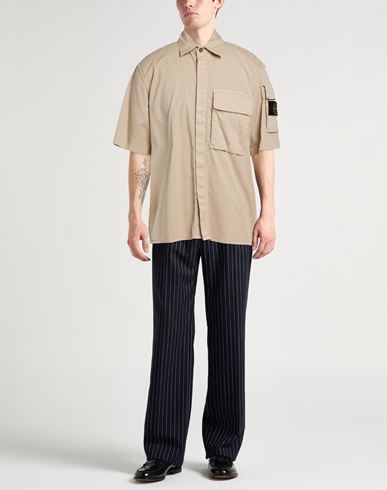 Man Shirt Sand Size M Cotton, Elastane