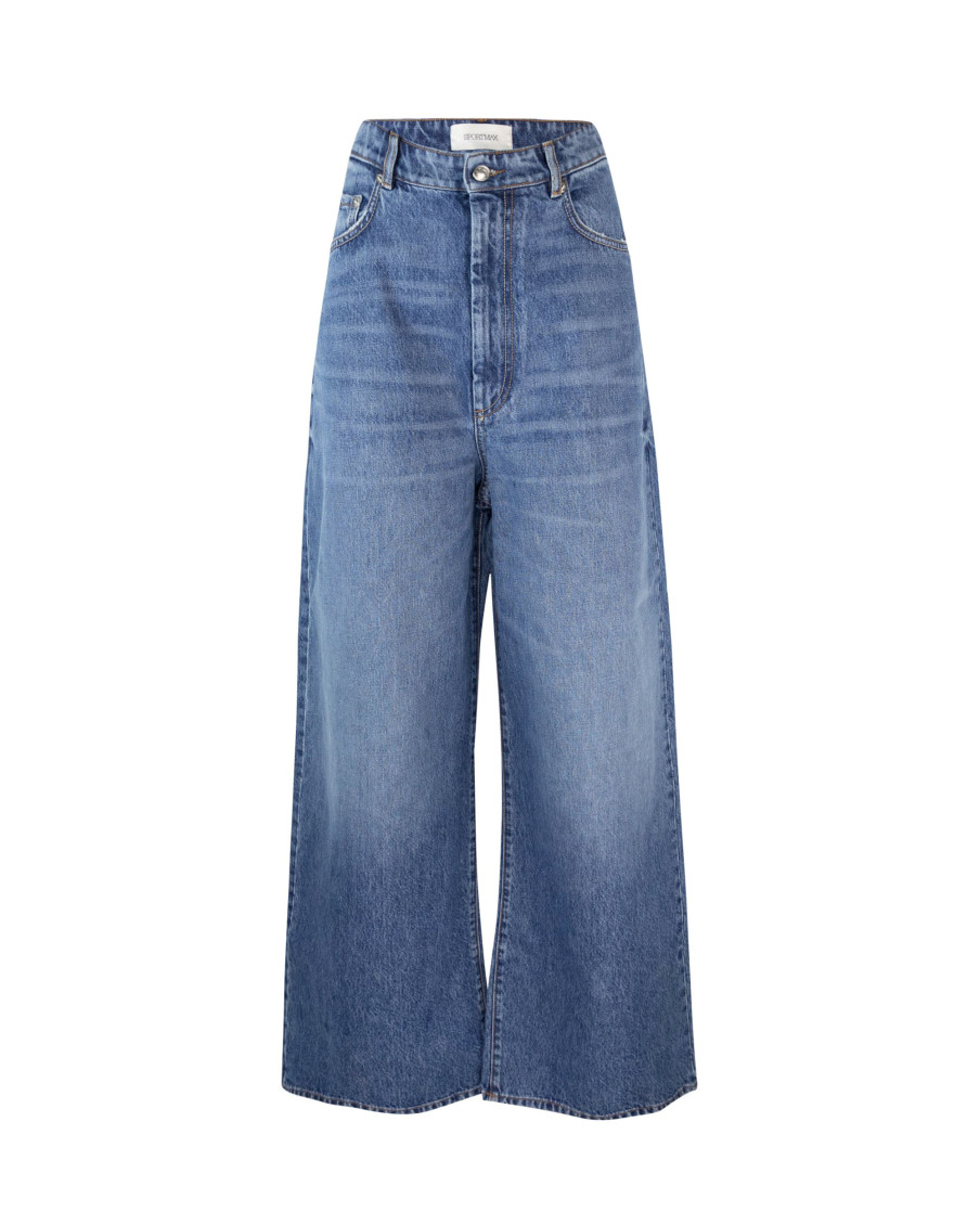 Blue Oversized Low Rise Jeans