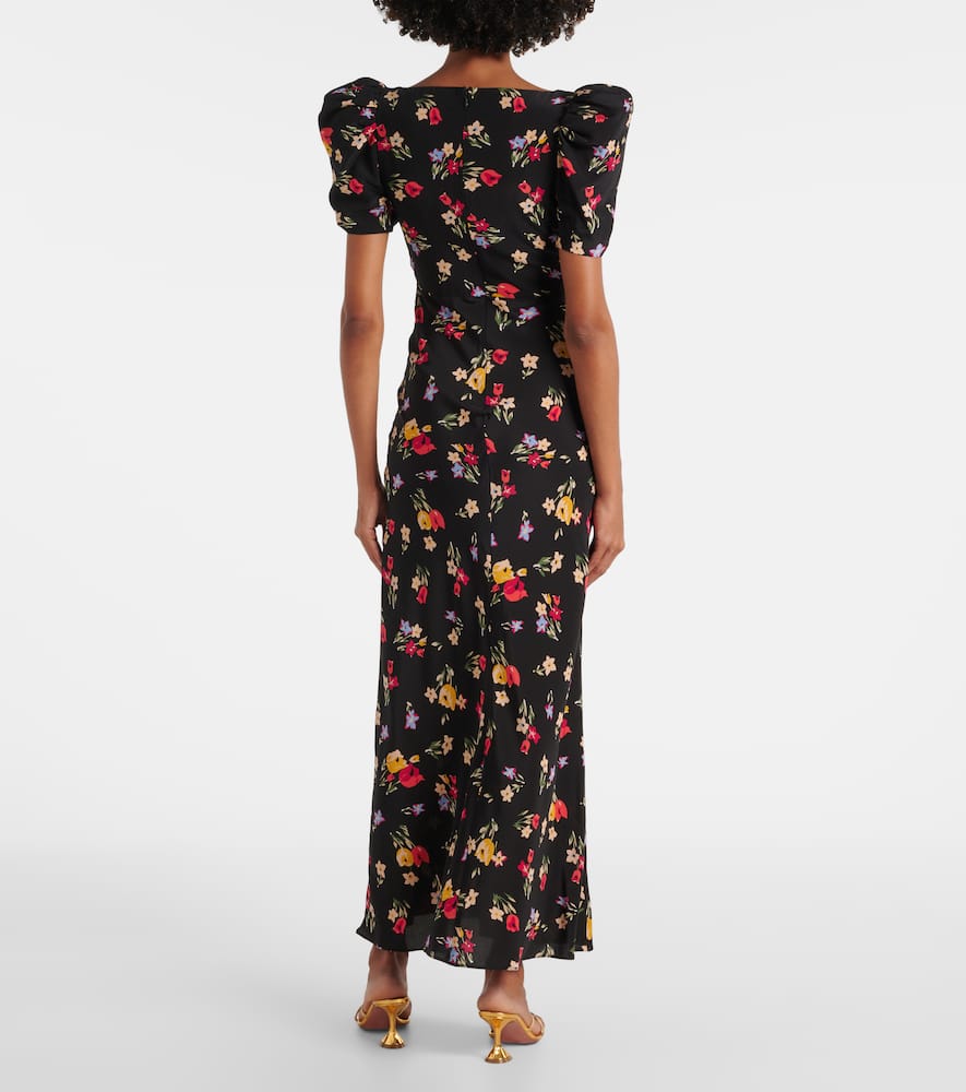 Floral silk crêpe de chine gown