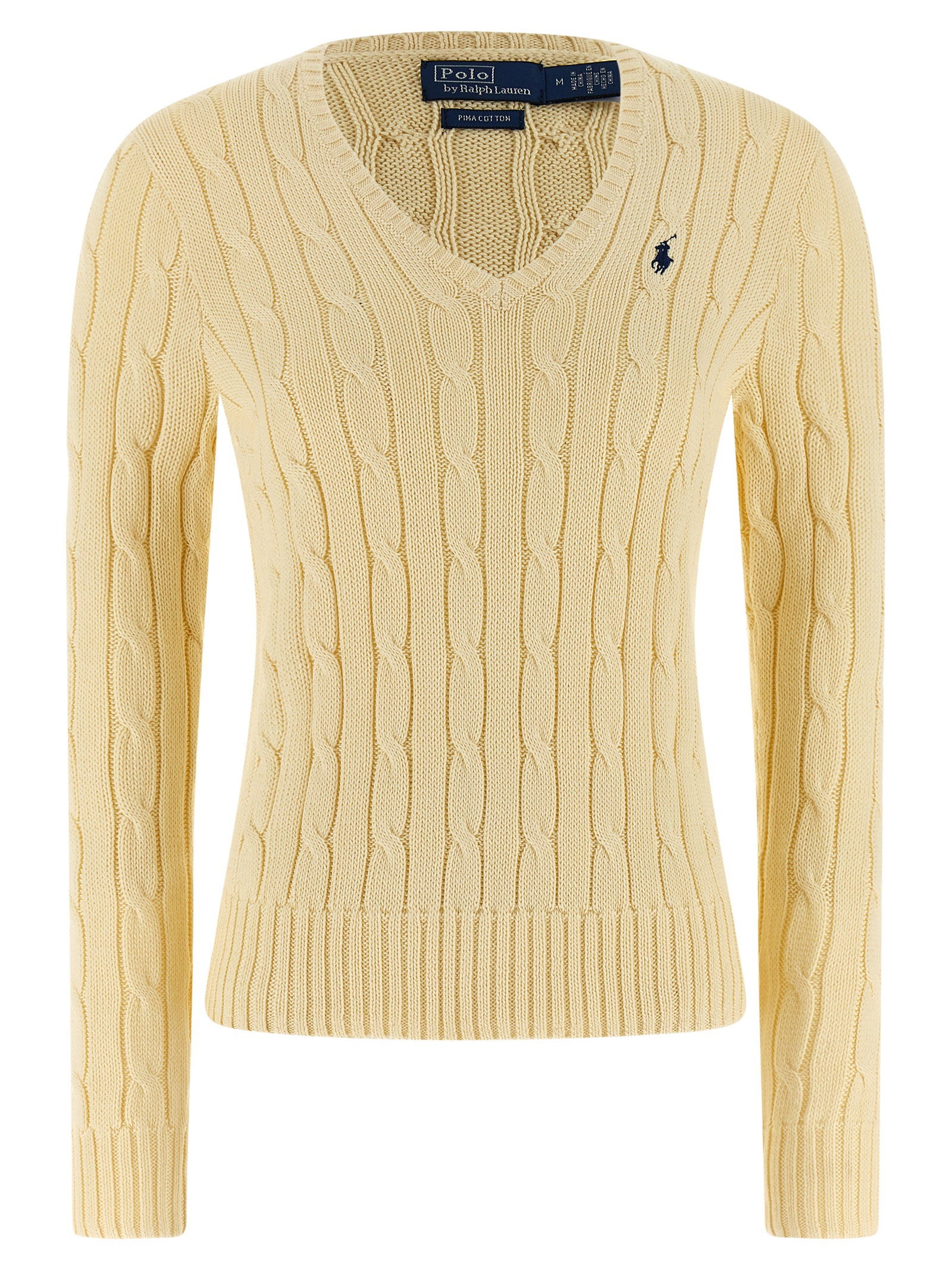 Cable-Knit Pima Cotton Sweater — Cream