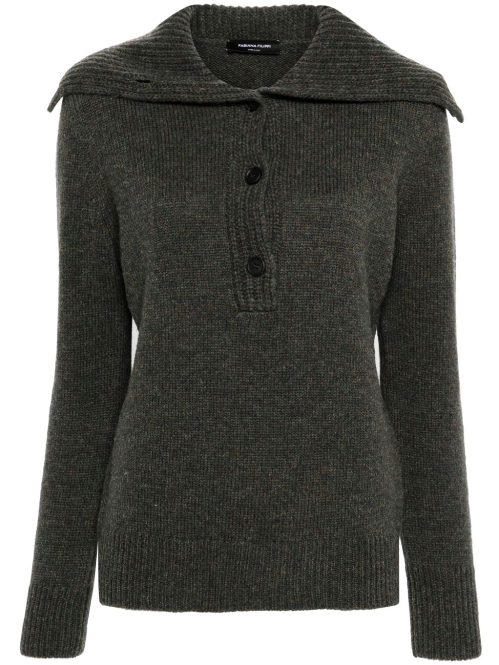 Roll-neck wool jumper - Red