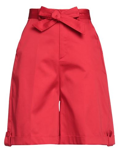 Woman Shorts & Bermuda Shorts Red Size 4 Cotton, Elastane