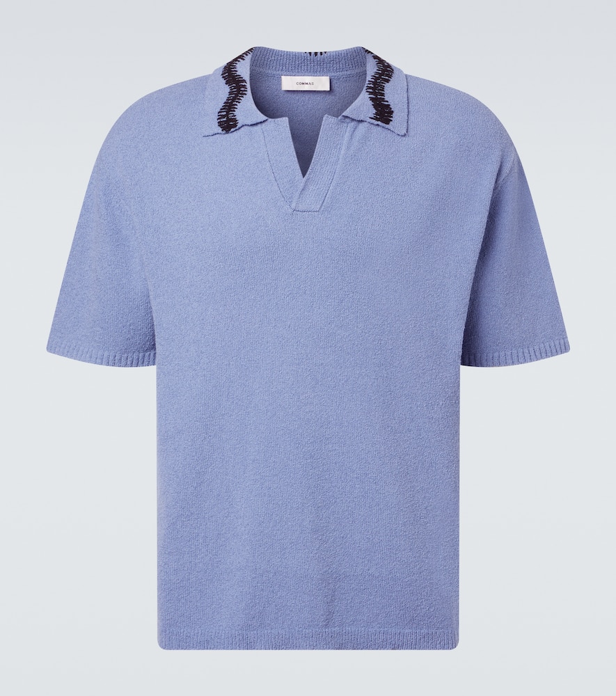 Cotton-blend polo sweater