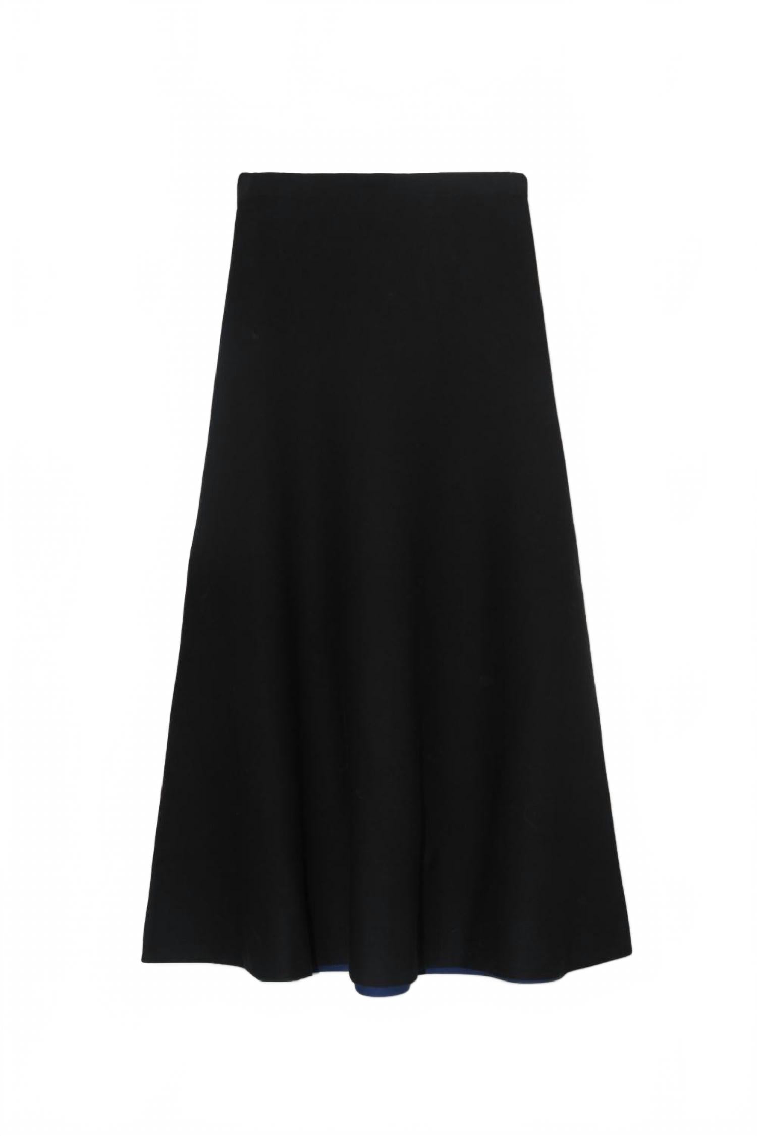 Women's Brushed Mohair Maxi Flare Skirt In Black