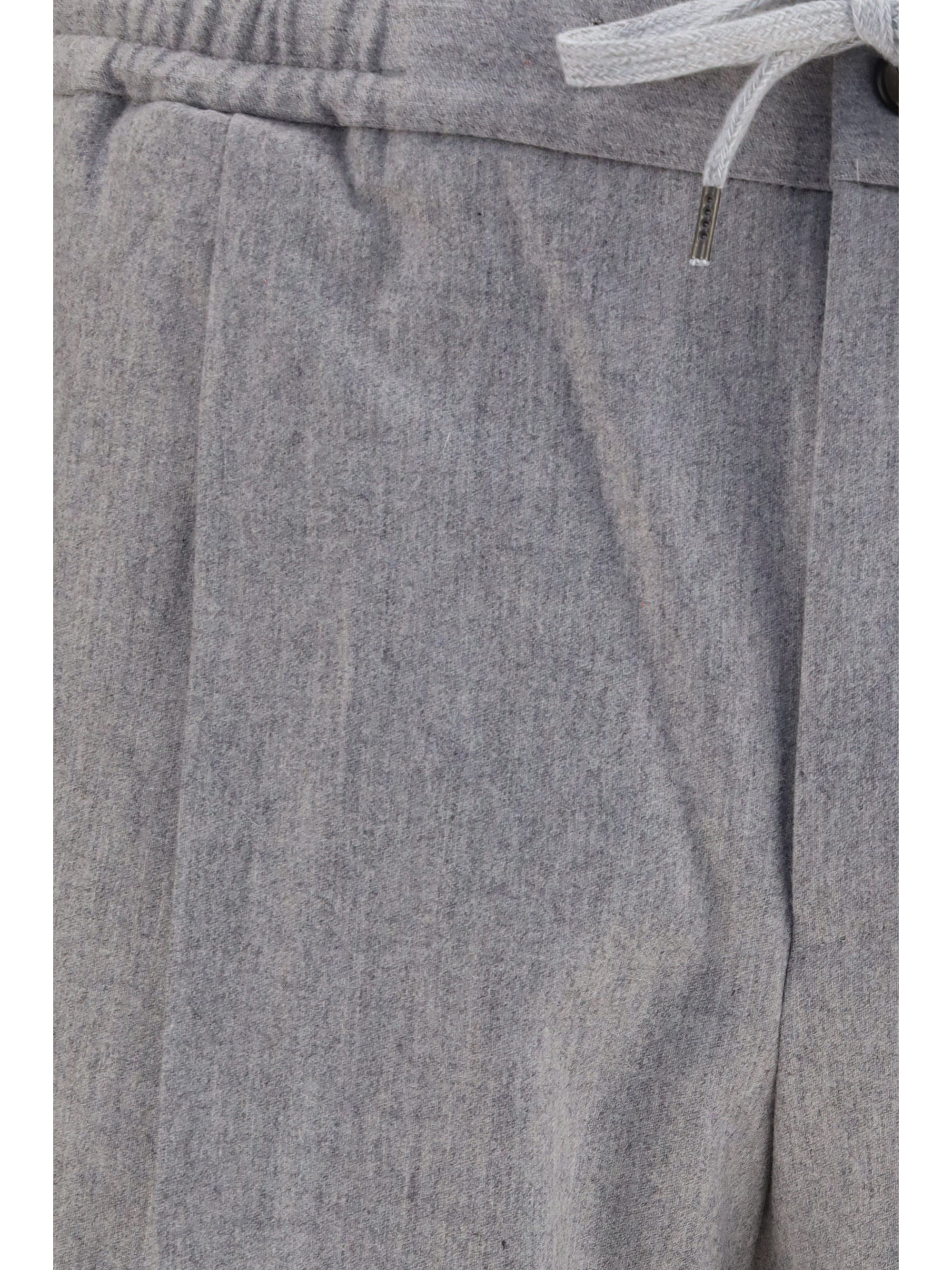 Fleece Wool Trousers — Gray