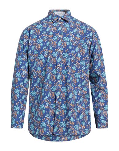 Man Shirt Bright blue Size L Cotton