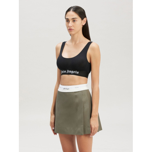 Black Bra With Contrasting Logo In Stretch Cotton Woman