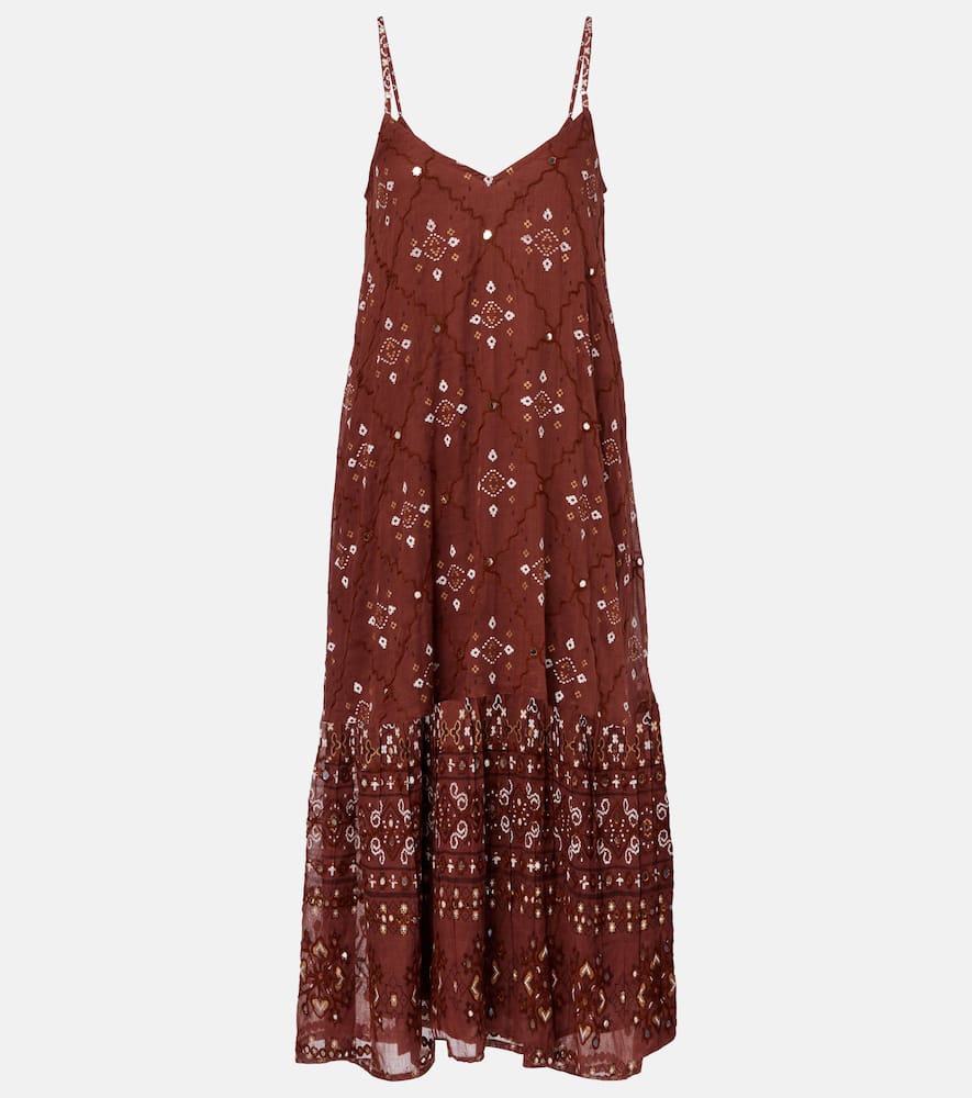 Printed cotton slip dress
